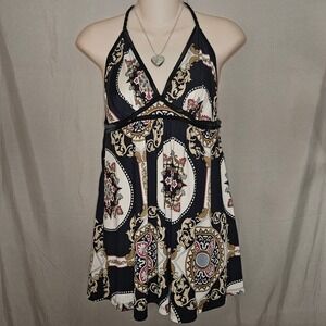 Nabiran Halter Top Baroque Print Party Club‎